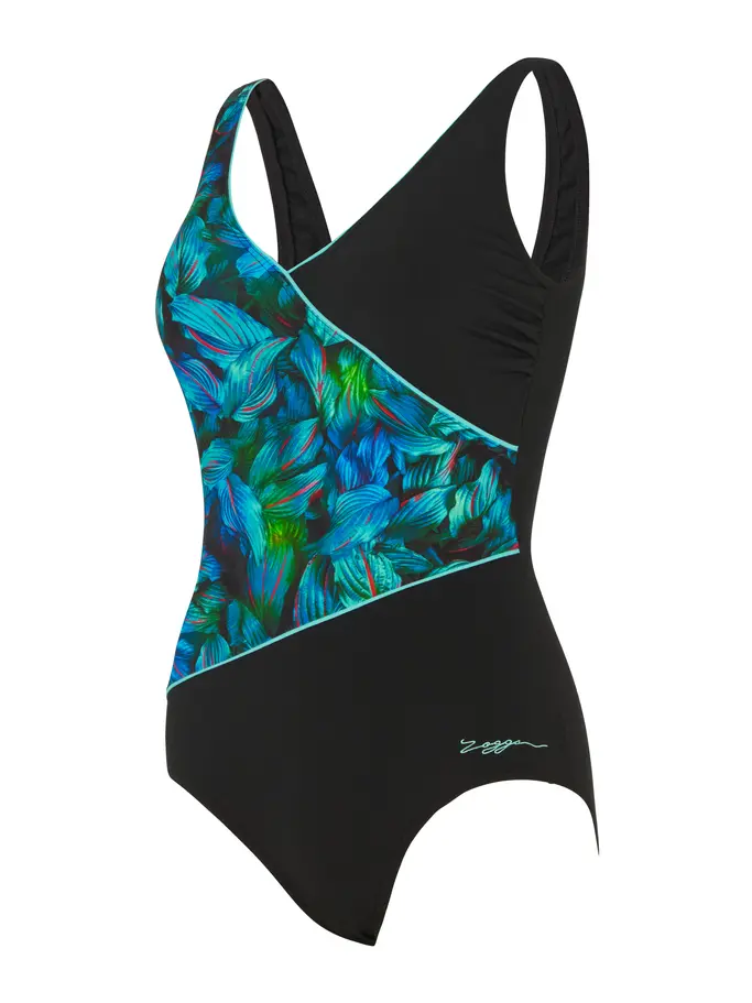 Sale,Clearance, view full size image of Front view of Product detail - Mystic Wrap Front Swimsuit MYST