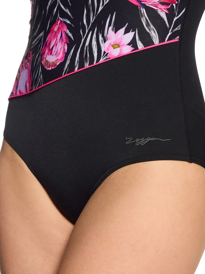 Sale,Clearance, view full size image of Front view of Product detail - Safari Leaf Wrap Front Swimsuit SAFA