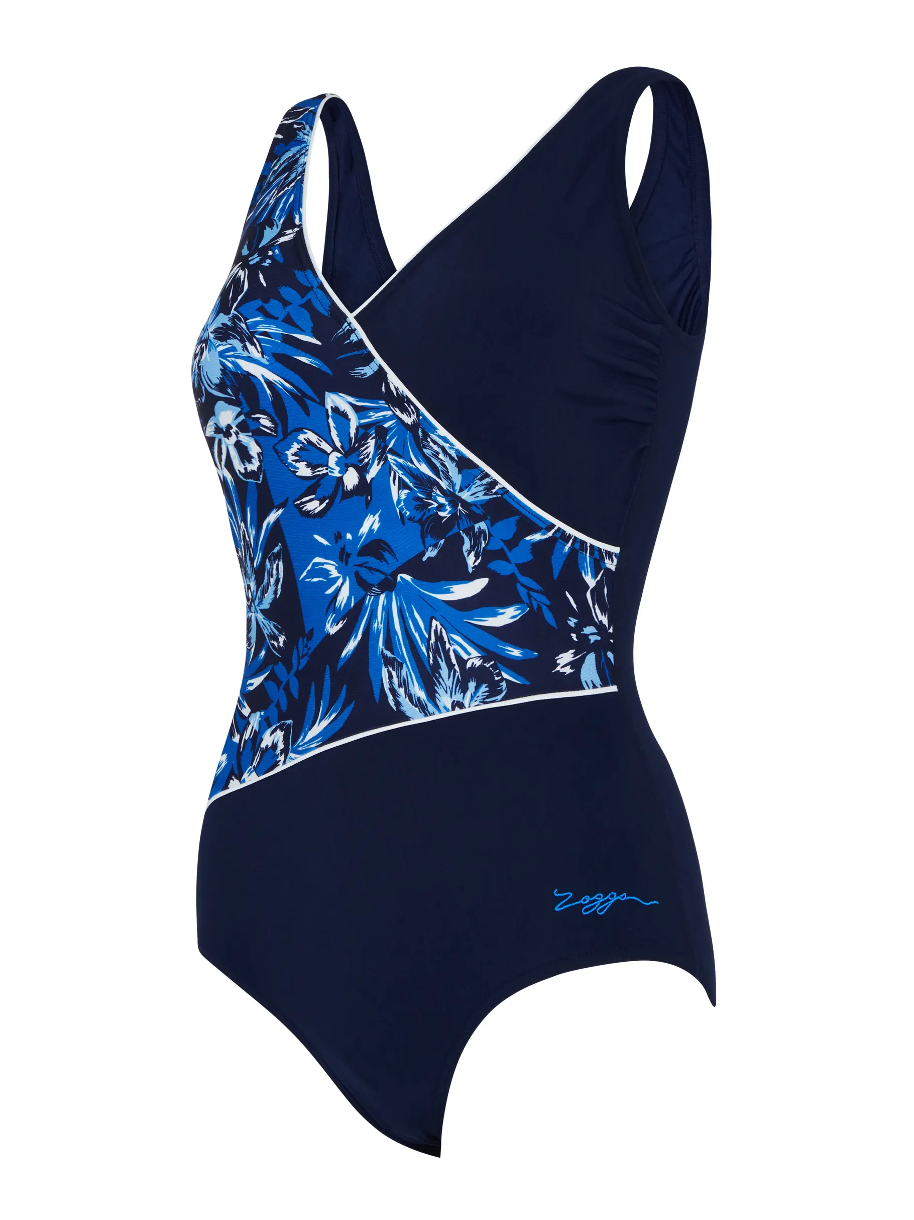 Sale, view full size image of Front view of Product detail - Sapphire Wrap Front One Piece Swimsuit SPPH