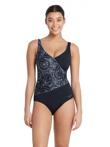 Display front view 1 of Product detail - Stellar Wrap Front One Piece Swimsuit STL