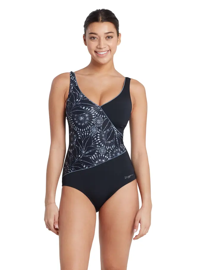 Stellar Wrap Front One Piece Swimsuit