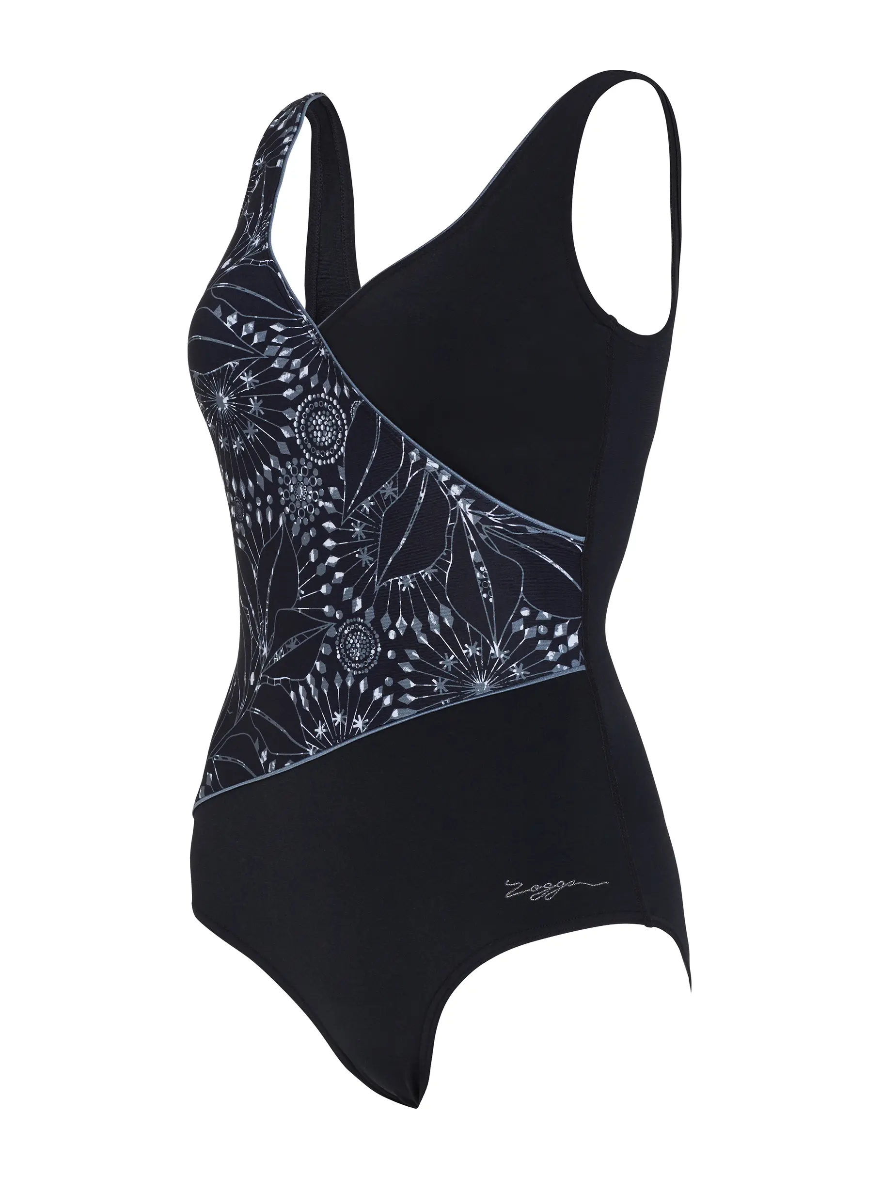 Out of Stock,Sale, Ansicht Großes Bild der Vorderseite Product detail - Stellar Wrap Front One Piece Swimsuit STL