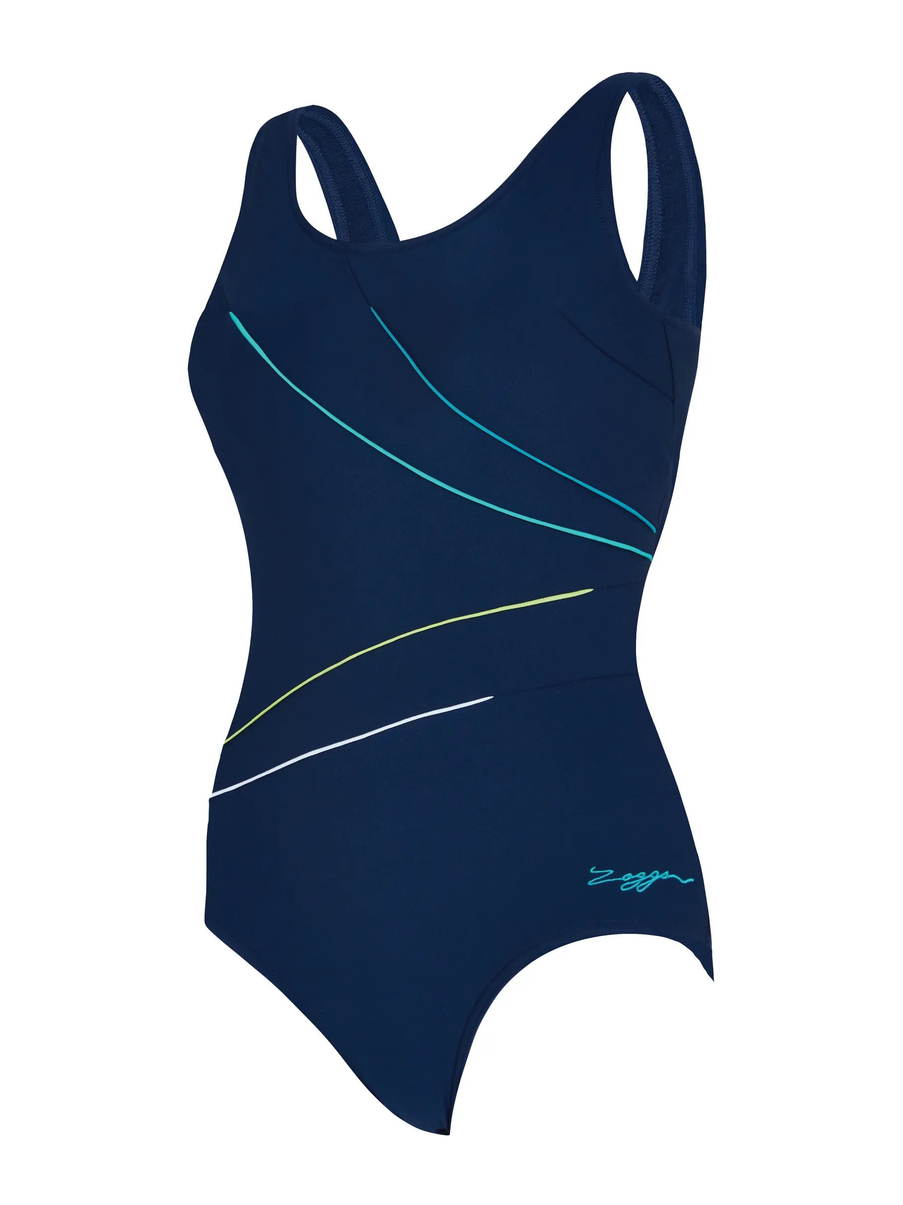 Sale,Clearance, view full size image of Front view of Product detail - Macmaster Scoopback One Piece Swimsuit NVPE