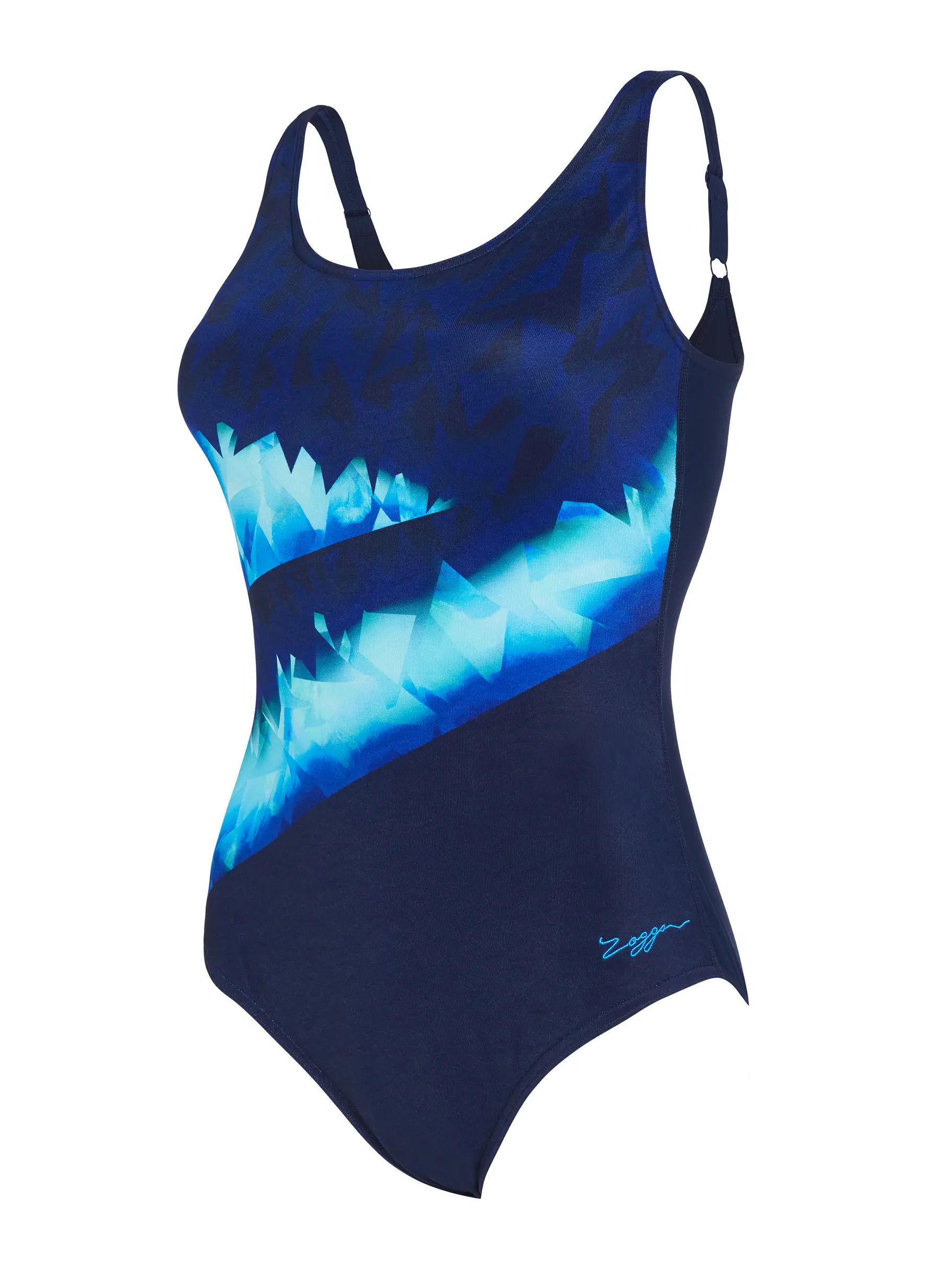 Sale,Clearance, view full size image of Front view of Product detail - Aqua Digital Adjustable Scoopback One Piece Swimsuit AQDI