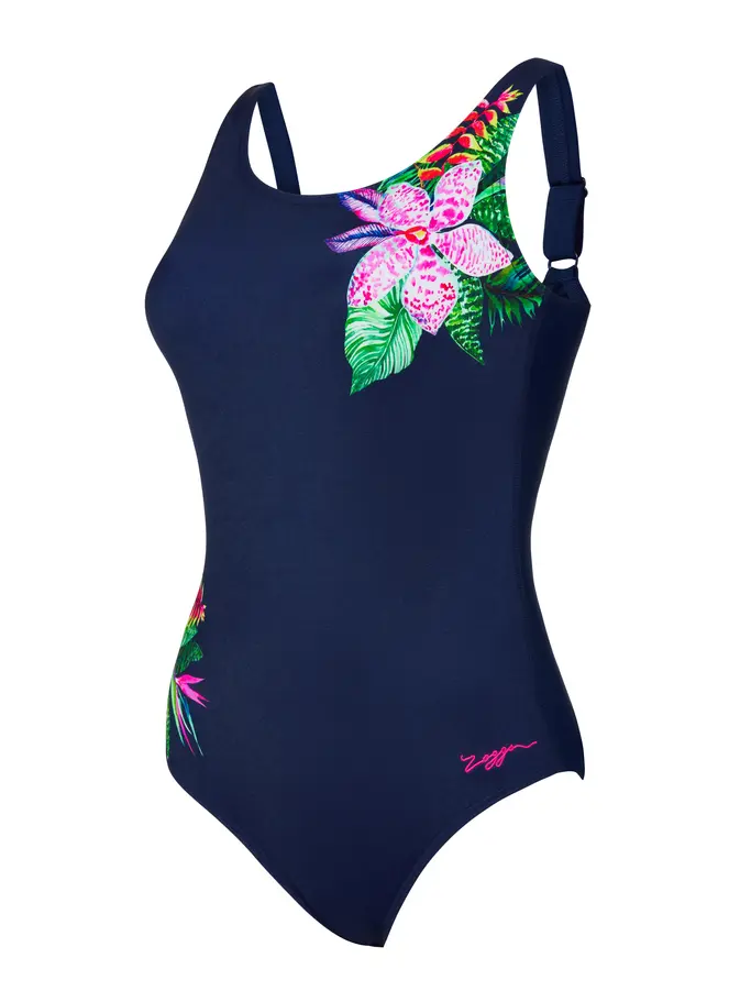 Out of Stock,Sale, Ansicht Großes Bild der Vorderseite Product detail - Orchid Daze Adjustable Scoopback One Piece OCDA