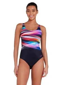 Display front view 1 of Product detail - Prism Geo Adjustable Scoopback Swimsuit PRIS