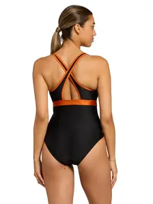Display front view 2 of Product detail - Womens Tapestry Dakota Crossback Swimsuit TAPE