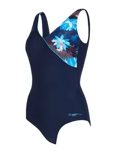 Display front view 4 of Product detail - Lotus Front Crossover V Back One Piece Swimsuit LTUS