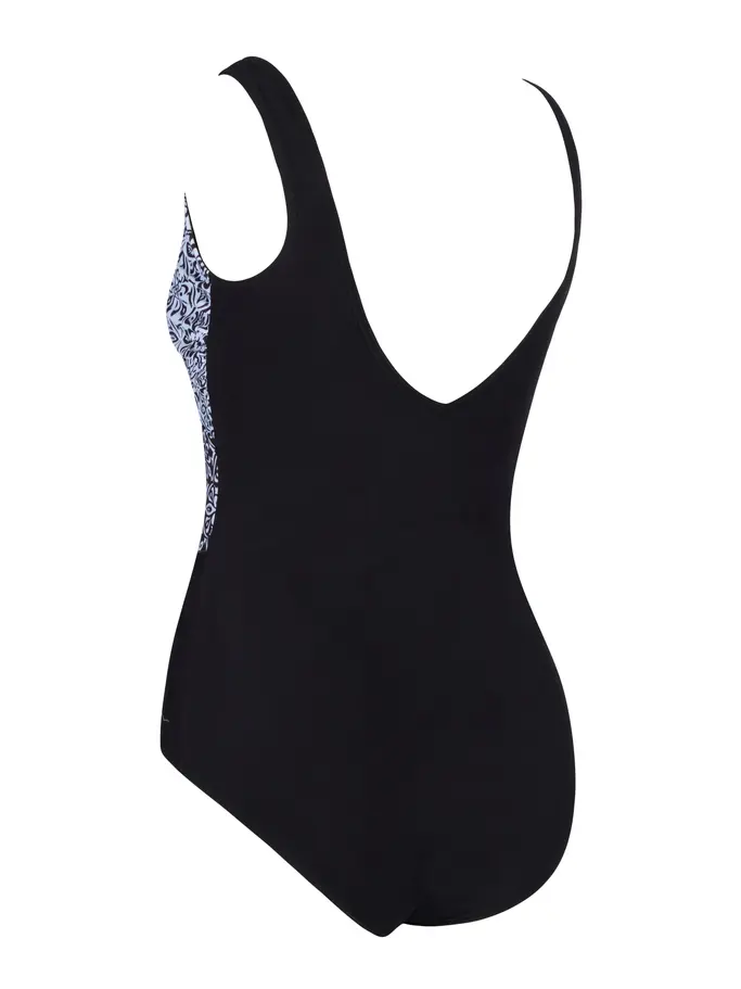 Sale,Clearance, view full size image of Front view of Product detail - Womens Opulence Front Crossover V Back Swimsuit OPUL
