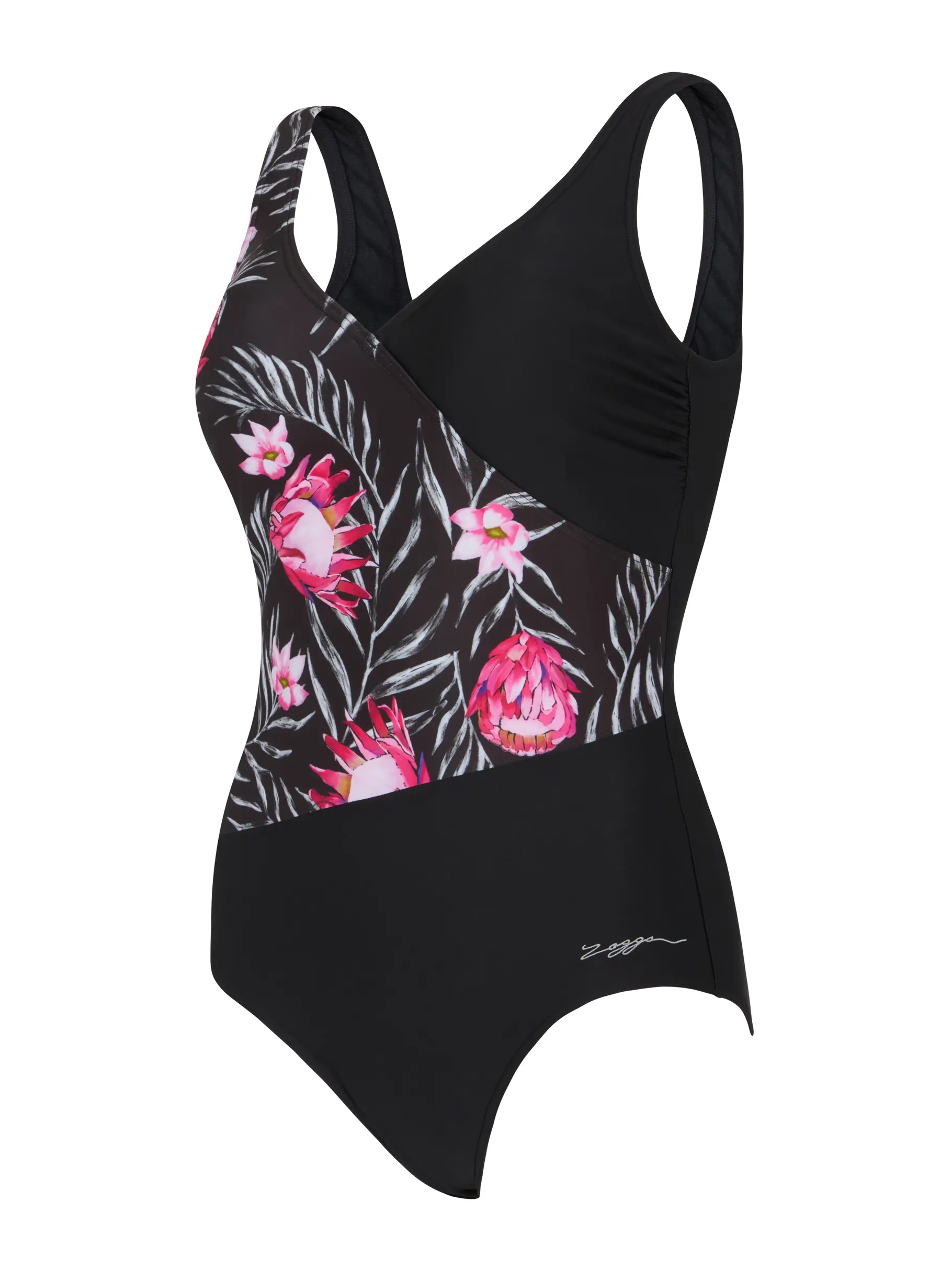 Sale,Clearance, view full size image of Front view of Product detail - Womens Safari Front Crossover V Back Swimsuit SAFA