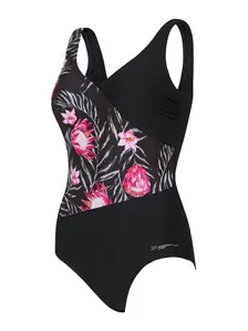 Display front view 5 of Product detail - Womens Safari Front Crossover V Back Swimsuit SAFA