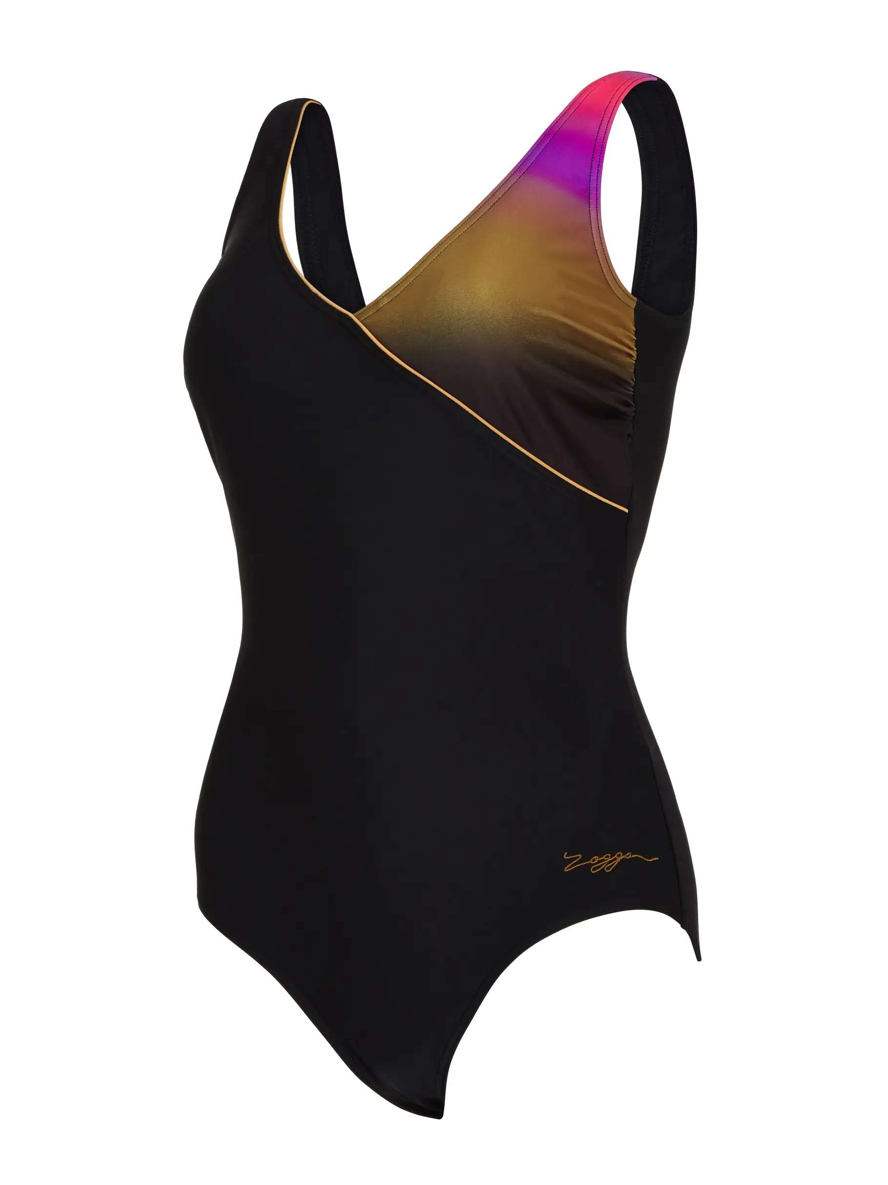 Sale, view full size image of Front view of Product detail - Womens Sunshade Front Crossover V Back Swimsuit SNSH