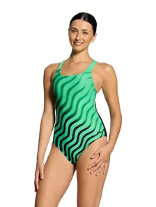 Display front view 4 of Product detail - Womens Black Disco Speedback Swimsuit BKDI