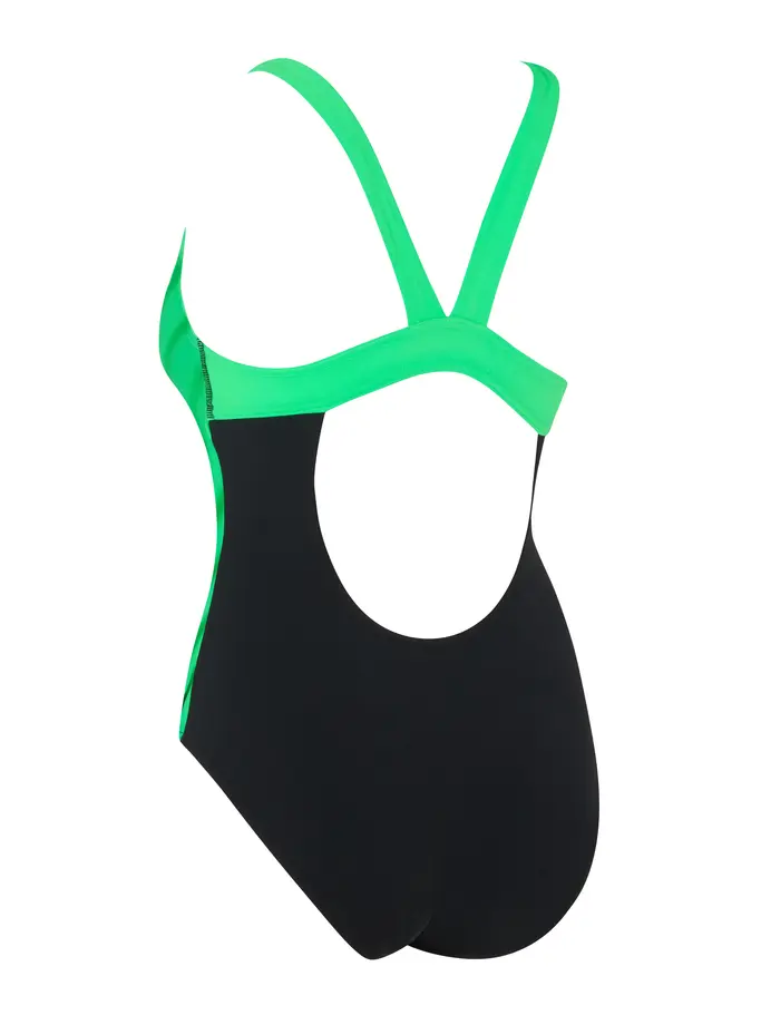 Sale, view full size image of Front view of Product detail - Womens Black Disco Speedback Swimsuit BKDI