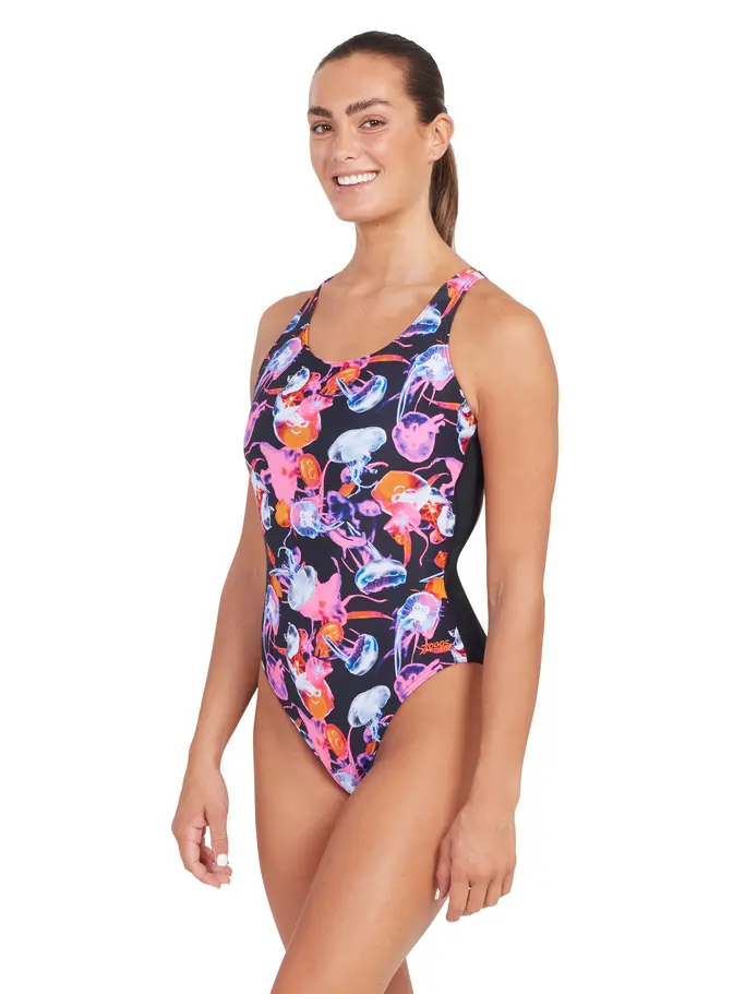 Out of Stock,Sale,Clearance, Ansicht Großes Bild der Vorderseite Product detail - Sea Flowers Actionback One Piece Swimsuit SEFL