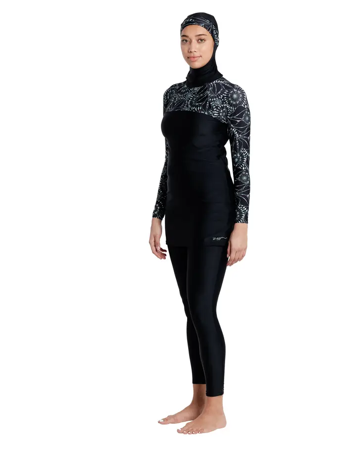 Sale, view full size image of Front view of Product detail - Womens Stellar Three Piece Modesty Band Cut Swimsuit STL
