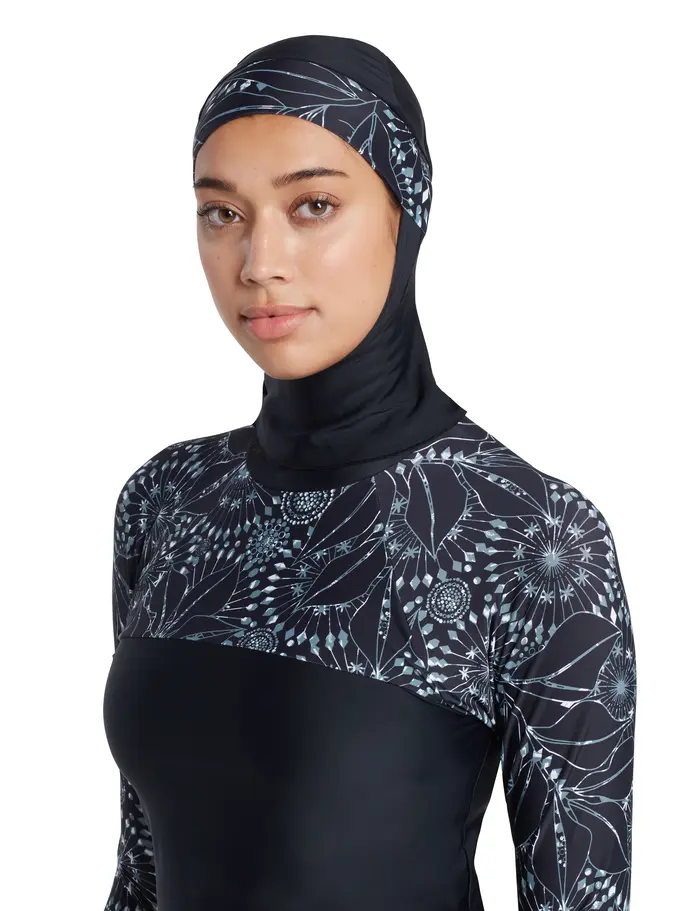 Sale, view full size image of Front view of Product detail - Womens Stellar Three Piece Modesty Band Cut Swimsuit STL