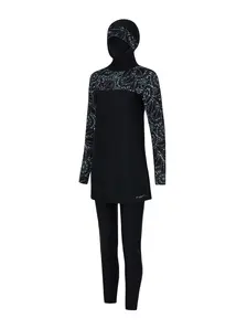 Display front view 5 of Product detail - Womens Stellar Three Piece Modesty Band Cut Swimsuit STL