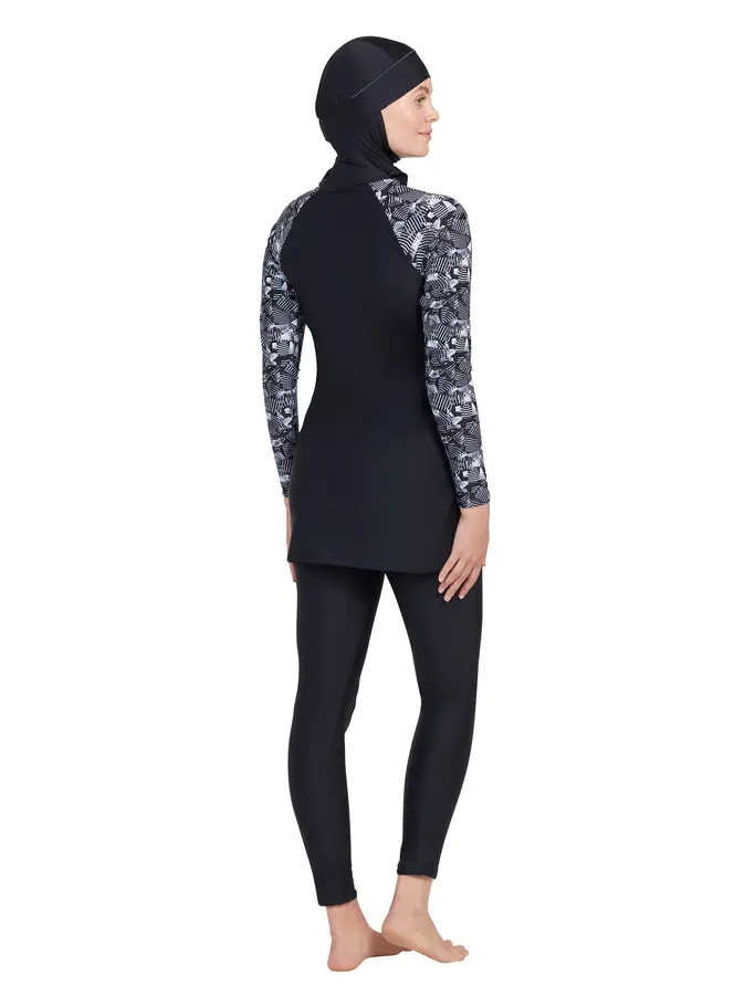 Sale,Clearance, view full size image of Front view of Product detail - Womens Metro Three Piece Modesty Full Body Cover Swimsuit METR
