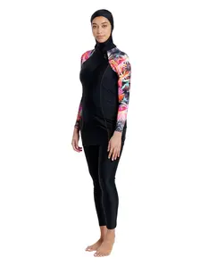 Display front view 3 of Product detail - Womens Savannah Three Piece Modesty Side Cut Swimsuit SVNH