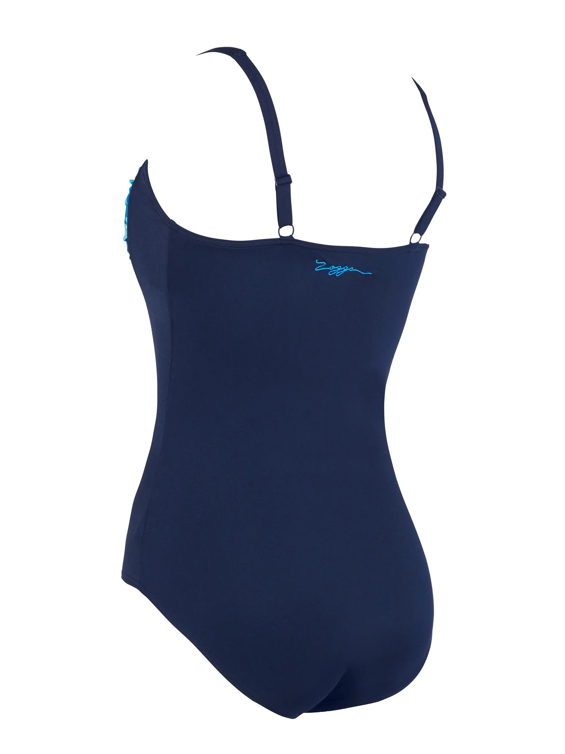 Sale,Clearance, view full size image of Front view of Product detail - Aqua Digital Ruched Front One Piece Swimsuit AQDI