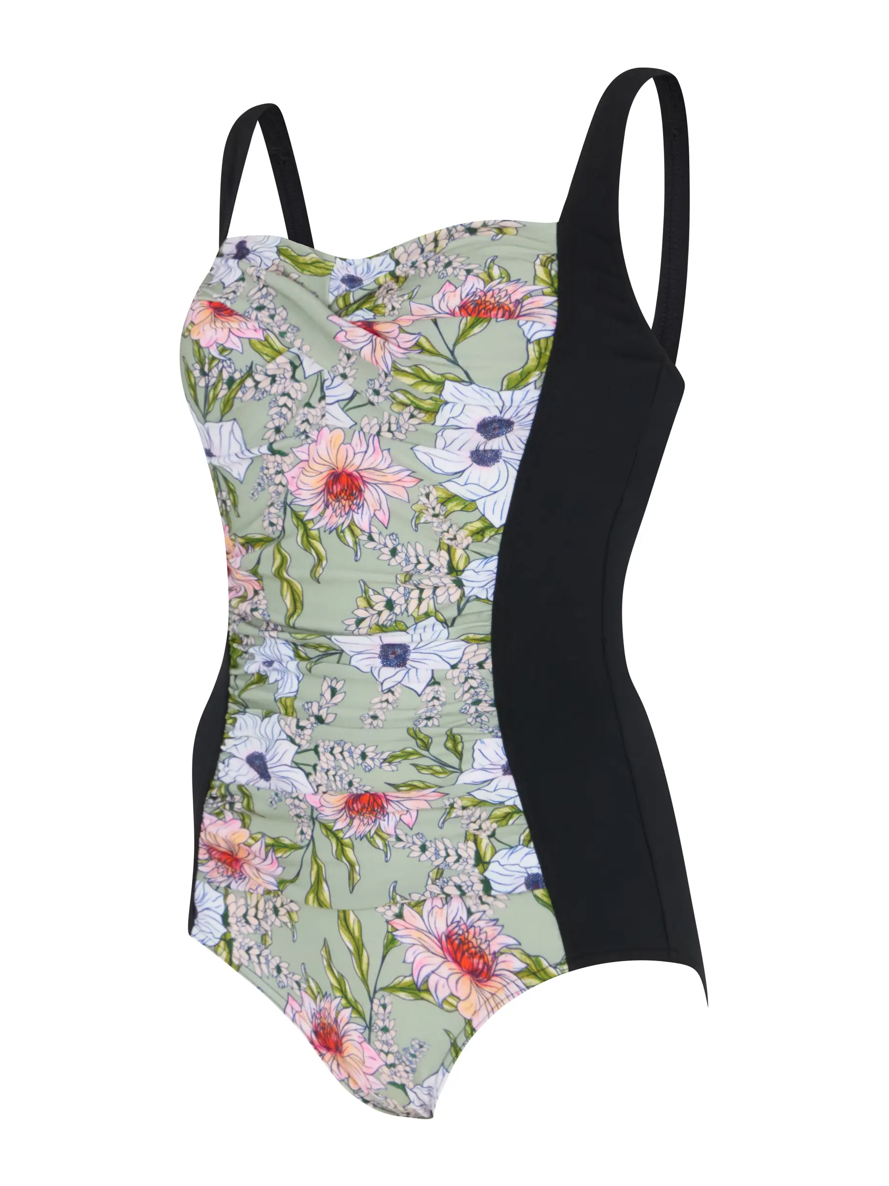 , view full size image of Front view of Product detail - Womens Freesia Ruched Front Swimsuit FREE