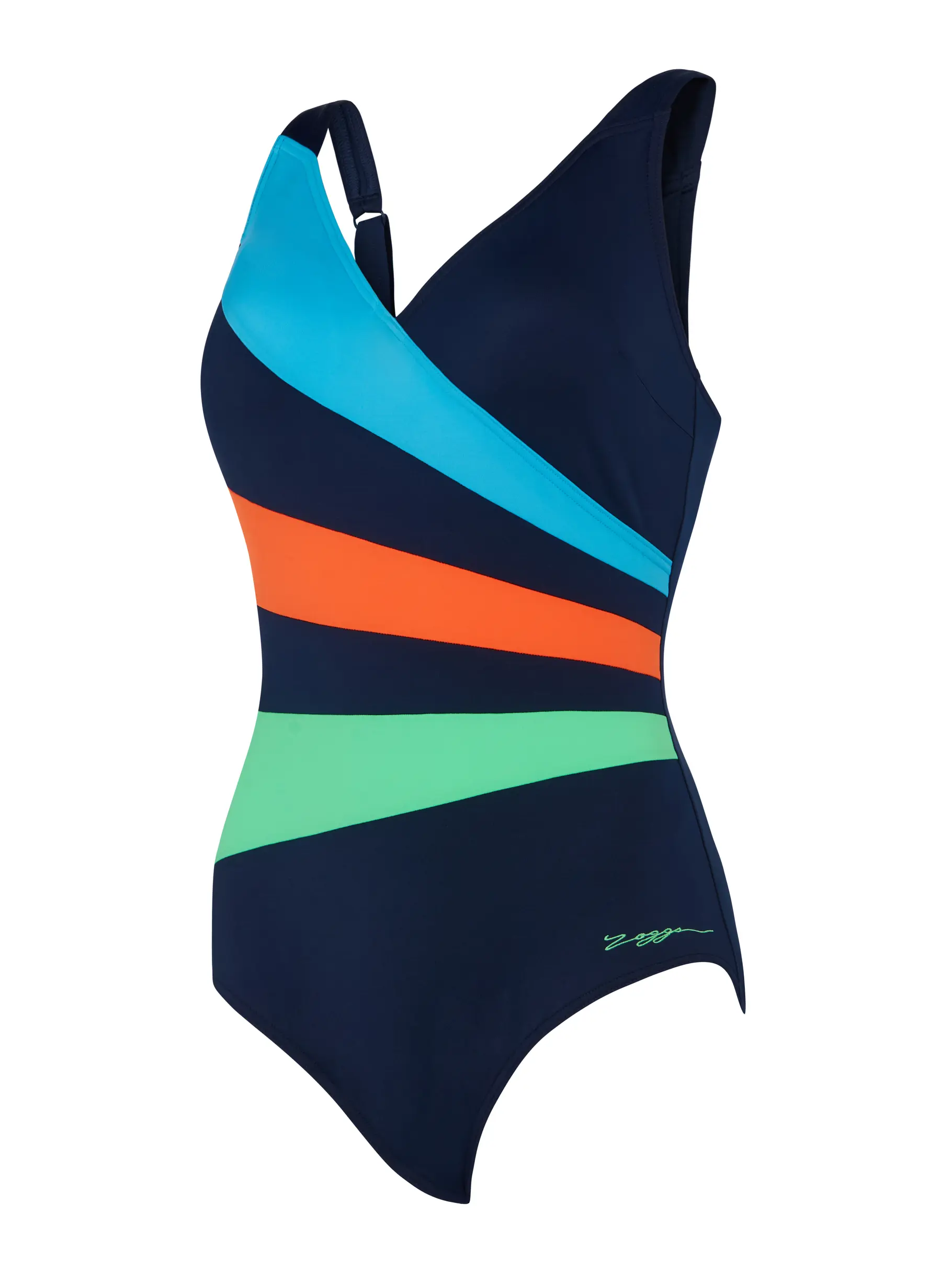 Sale,Clearance, view full size image of Front view of Product detail - Elegance Wrap Panel Adjustable Classicback Swimsuit ELEG