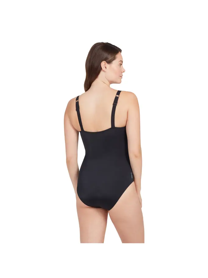 Out of Stock,Sale, view full size image of Front view of Product detail - Wrap Panel Adjustable Classic Back Swimsuit KHWL
