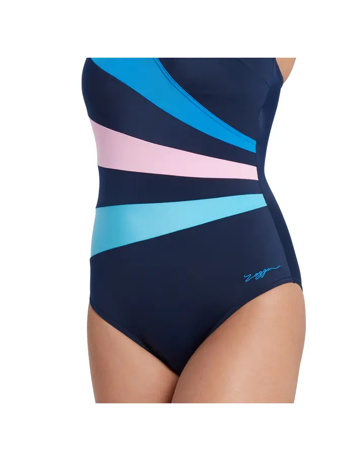 Sale,Clearance, view full size image of Front view of Product detail - Wrap Panel Adjustable Classic Back Swimsuit NVBP