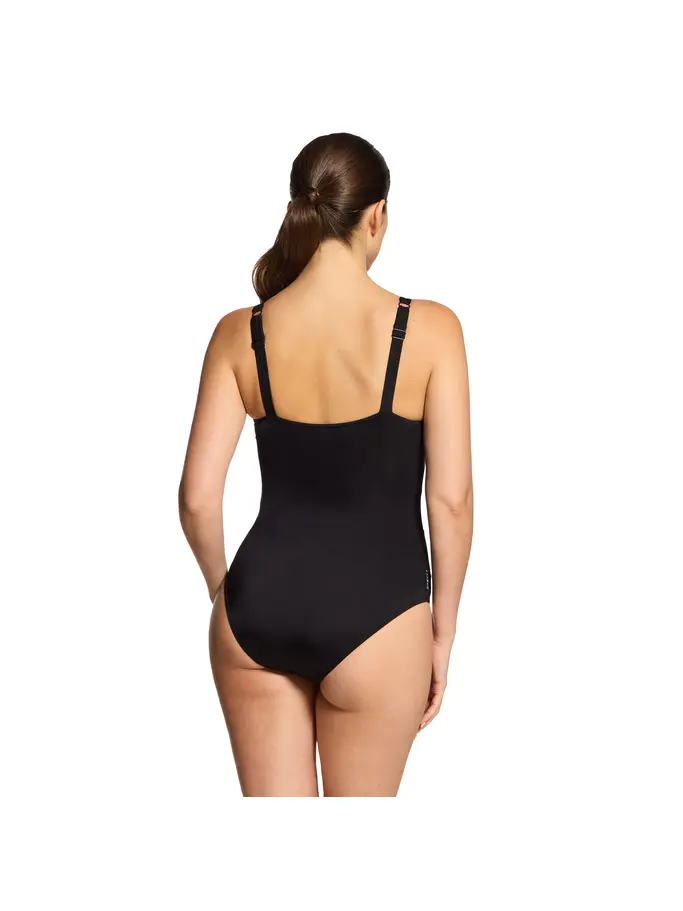 Sale,Clearance, view full size image of Front view of Product detail - Womens Safari Leaf Wrap Panel Classicback Swimsuit SAFA