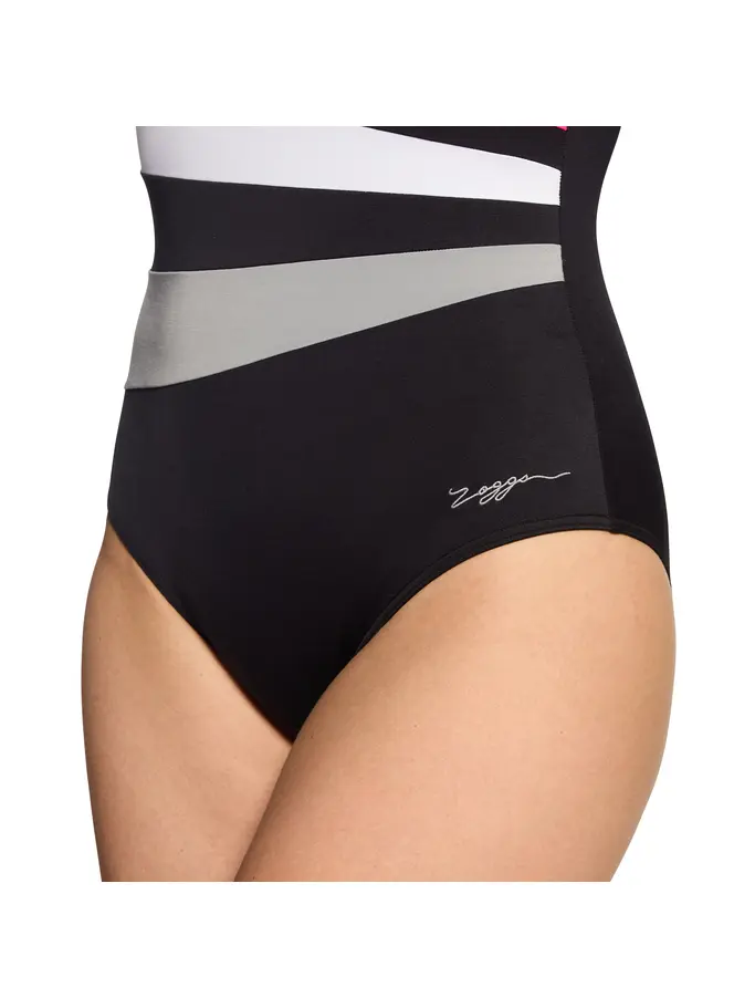 Sale,Clearance, view full size image of Front view of Product detail - Womens Safari Leaf Wrap Panel Classicback Swimsuit SAFA