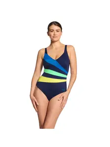 Display front view 1 of Product detail - Womens Sea Frond Wrap Panel Classicback Swimsuit SEFR