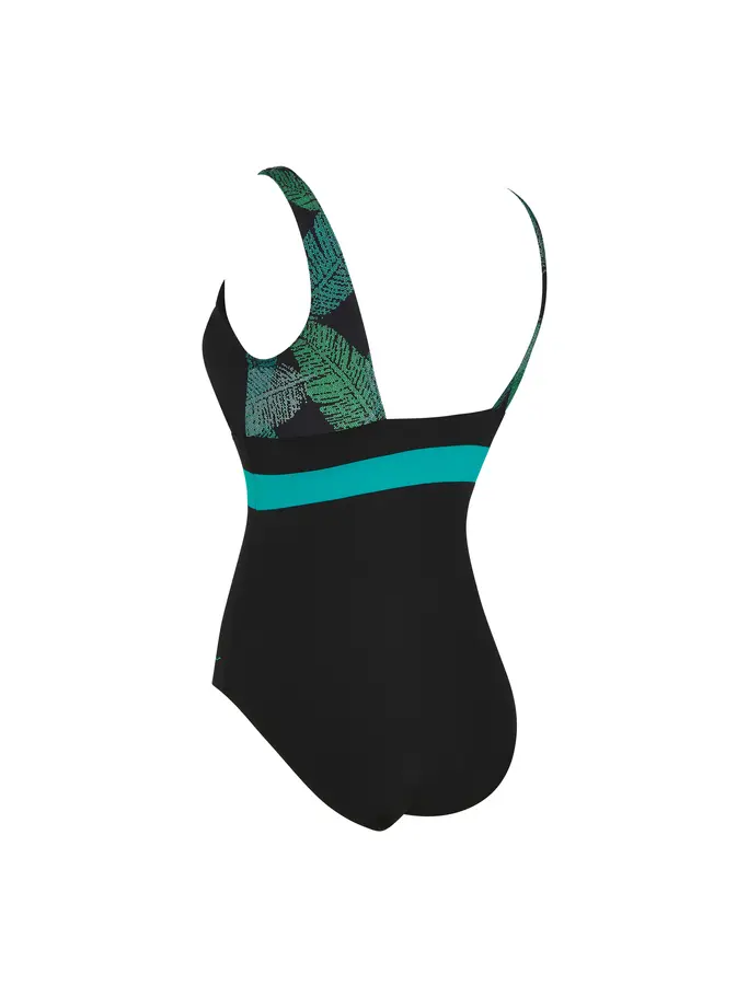 New, view full size image of Front view of Product detail - Womens Evergreen Squareback Swimsuit EVER