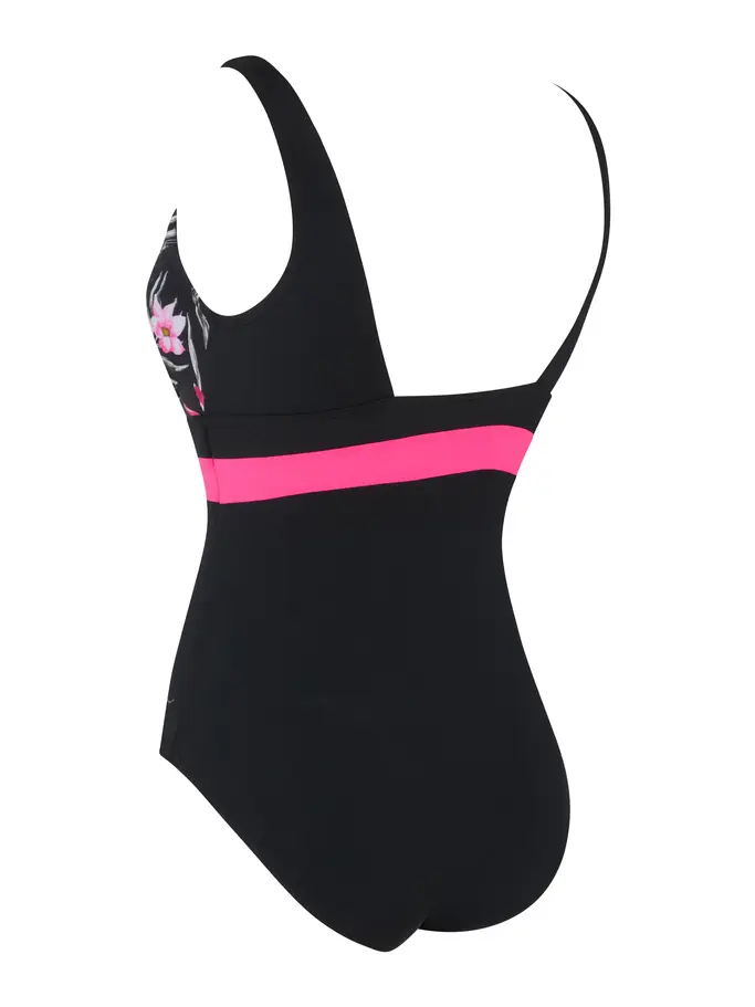 Sale,Clearance, view full size image of Front view of Product detail - Womens Safari Leaf Square Back Swimsuit SAFA