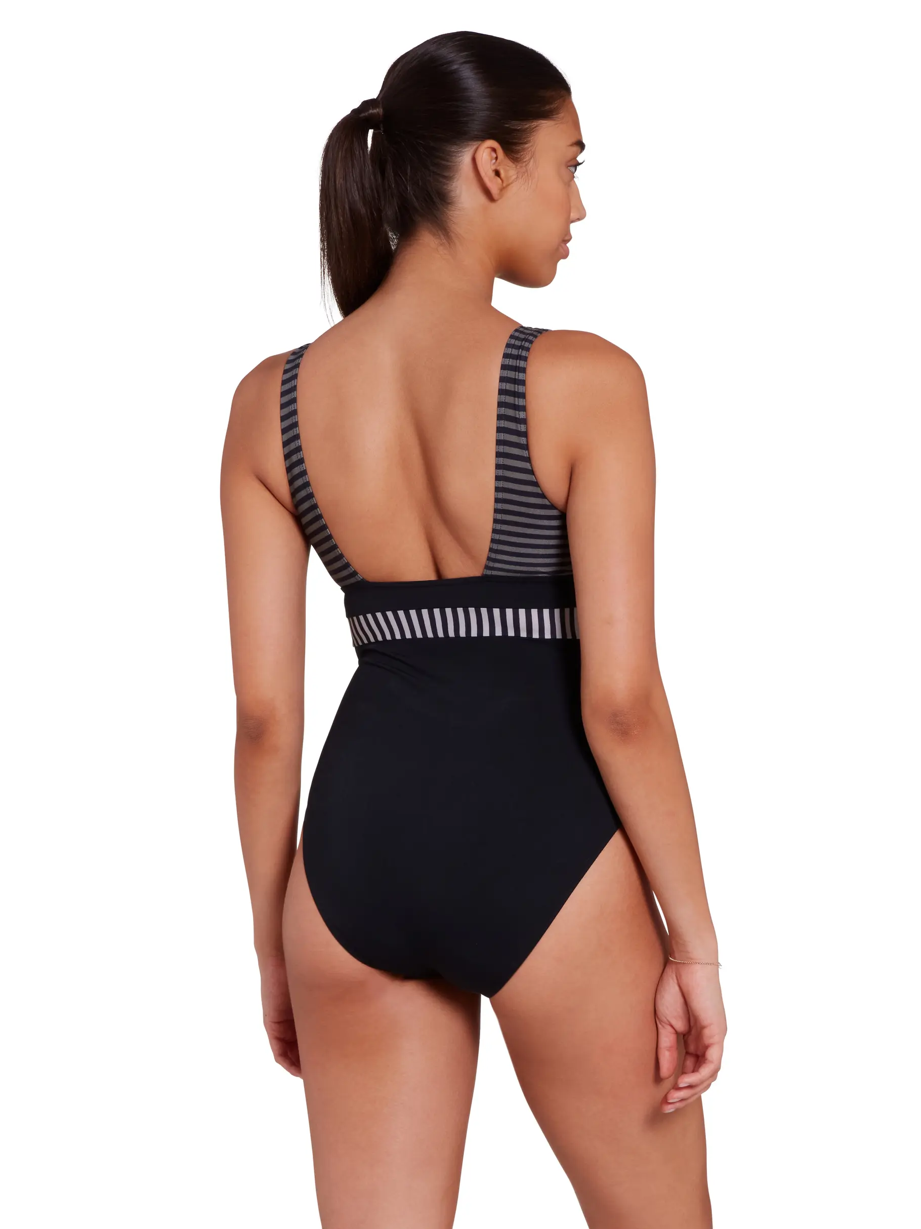 Sale, view full size image of Front view of Product detail - Womens Seafarer Square Back Swimsuit SEAF