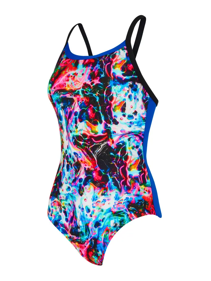 Sale,Clearance, view full size image of Front view of Product detail - Liquid Lava Strikeback One Piece Swimsuit LQLV