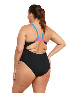 Display front view 2 of Product detail - Neon Sparkle Strikeback One Piece Swimsuit NNSP