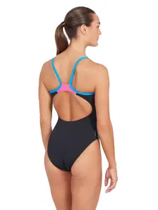 Display front view 4 of Product detail - Neon Sparkle Strikeback One Piece Swimsuit NNSP