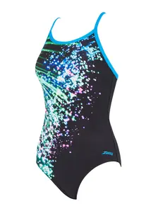 Display front view 5 of Product detail - Neon Sparkle Strikeback One Piece Swimsuit NNSP
