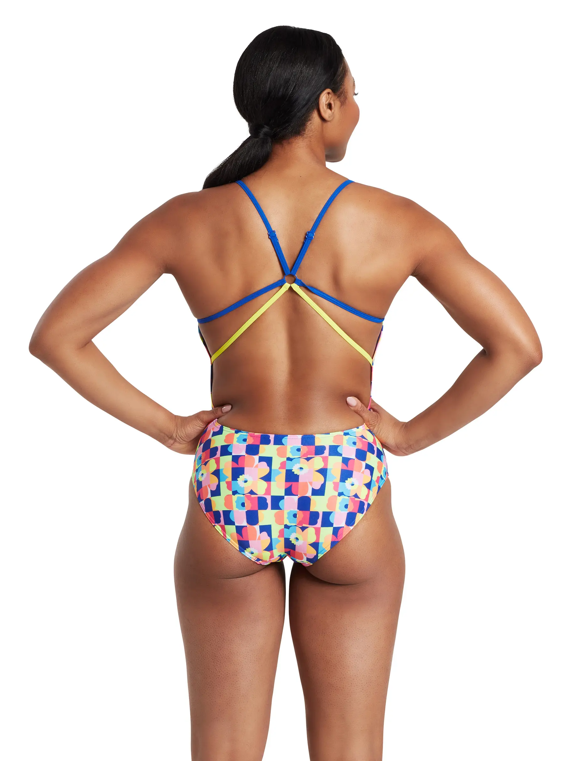 Sale,Clearance, view full size image of Front view of Product detail - Flowerpatch Starback One Piece Swimsuit FLWP