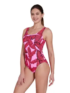 Display front view 3 of Product detail - Womens Awaken Pink Scoopback Swimsuit AWAK