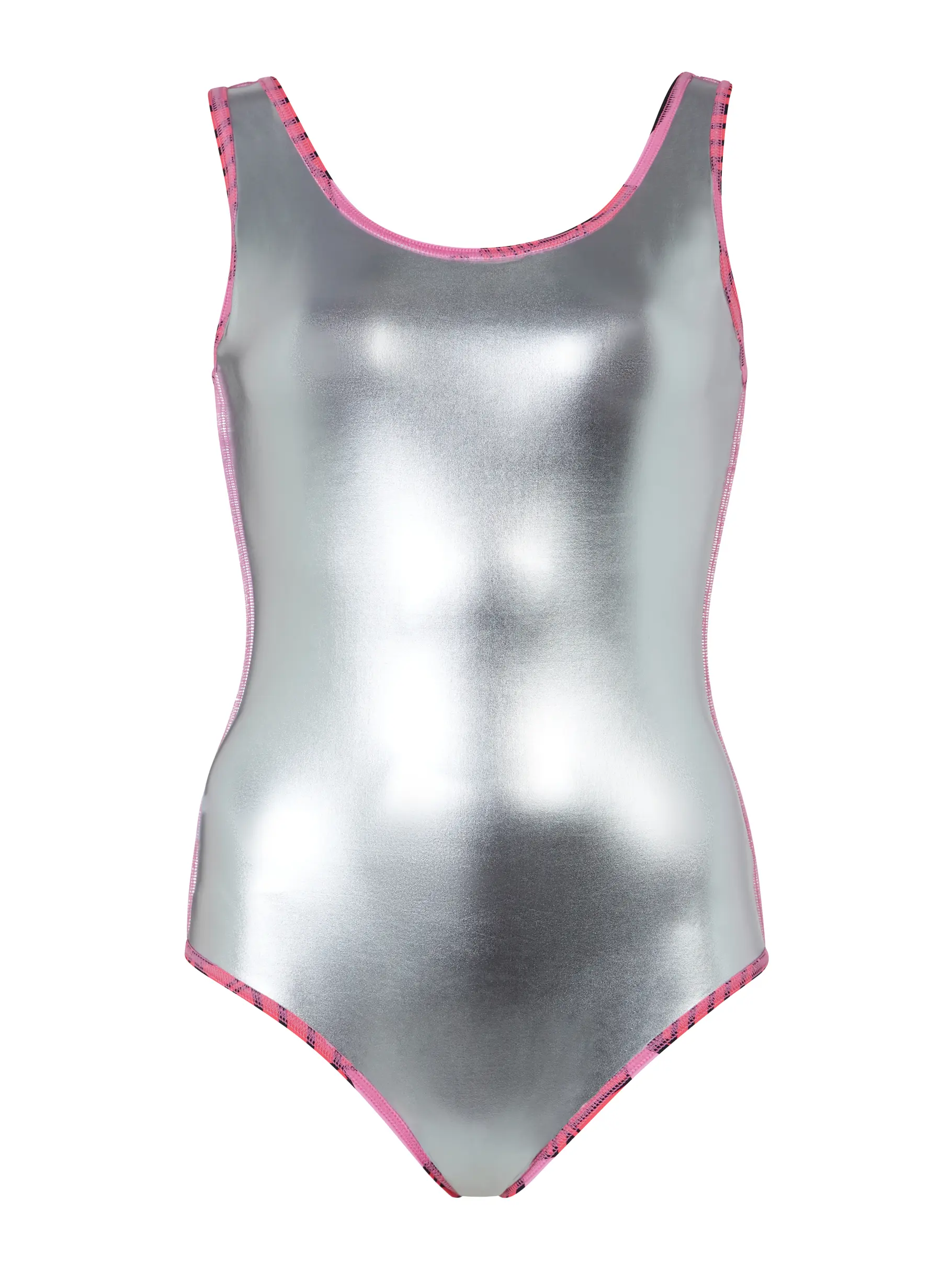 Sale,Clearance, view full size image of Front view of Product detail - Womens Awaken Pink Scoopback Swimsuit AWAK