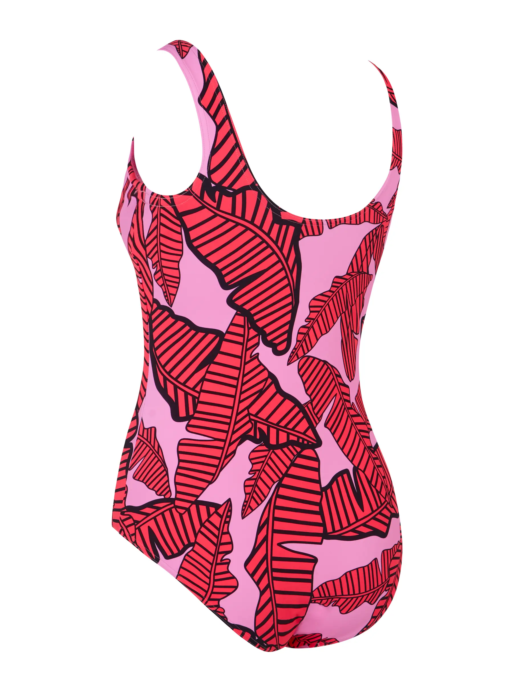 Sale,Clearance, view full size image of Front view of Product detail - Womens Awaken Pink Scoopback Swimsuit AWAK