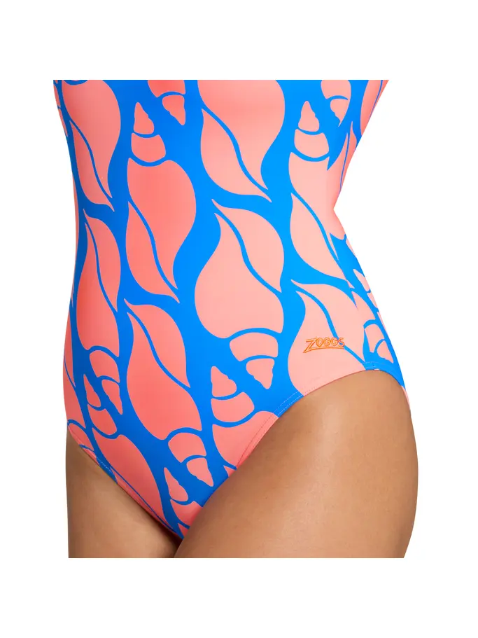 New, view full size image of Front view of Product detail - Womens Curvy Shell Scoopback Swimsuit CUSH