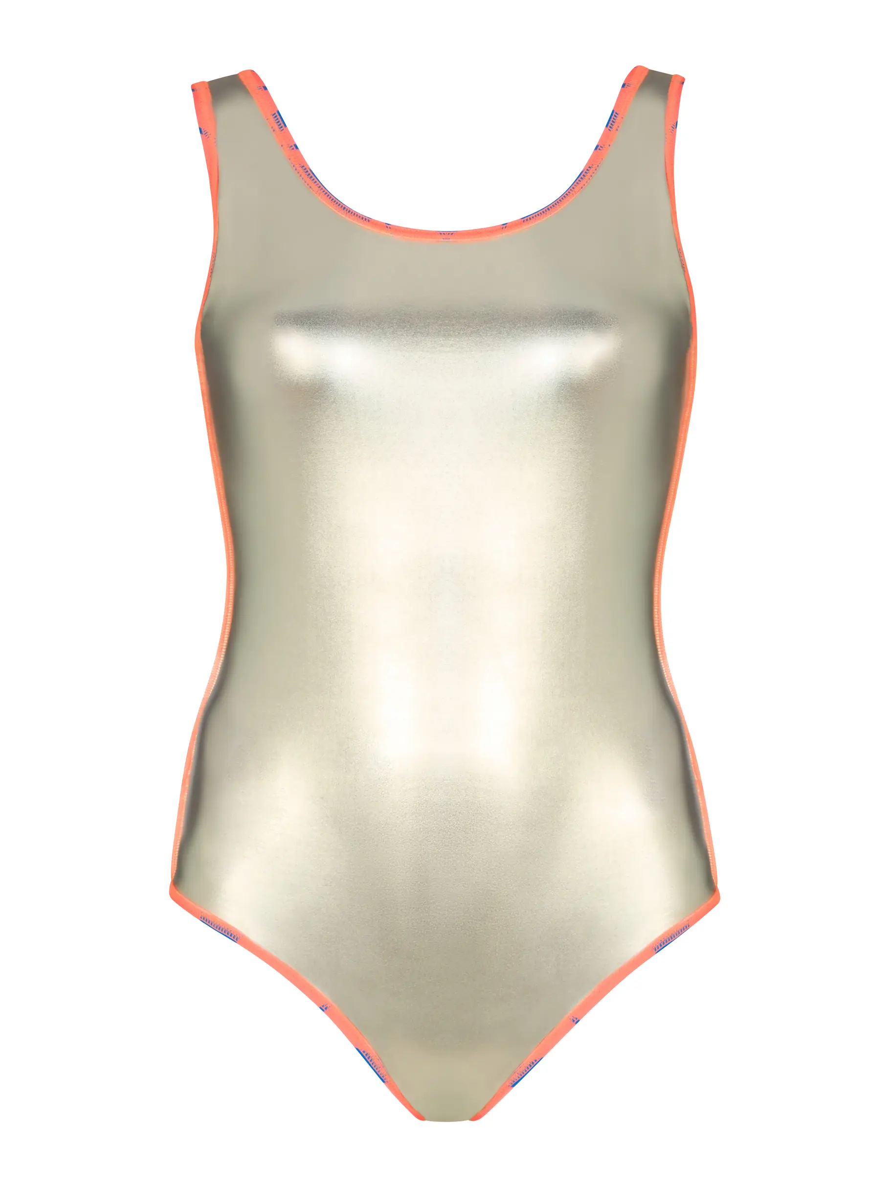 New, view full size image of Front view of Product detail - Womens Curvy Shell Scoopback Swimsuit CUSH