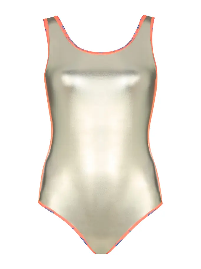 New, view full size image of Front view of Product detail - Womens Curvy Shell Scoopback Swimsuit CUSH