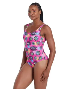 Display front view 4 of Product detail - Womens Look Inside Silver Lined Scoopback Swimsuit LIMG