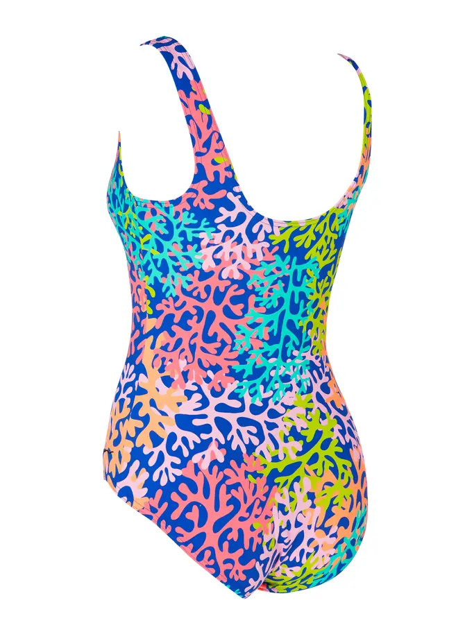 Sale,Clearance, view full size image of Front view of Product detail - Womens Sea Change Silver Lined Scoopback Swimsuit SECH
