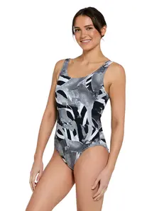 Display front view 4 of Product detail - Womens Sea Skin Silver Lined Scoopback Swimsuit SESK