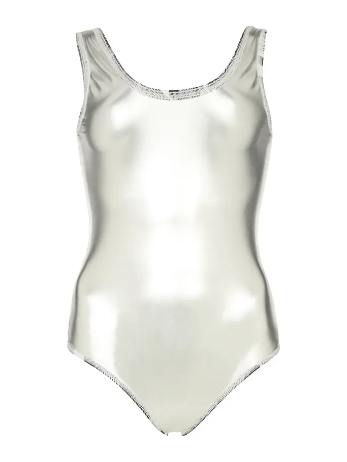 Sale, view full size image of Front view of Product detail - Womens Sea Skin Silver Lined Scoopback Swimsuit SESK